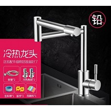 Dhpz Kitchen Mixer Hot And Cold Sink Kitchen Sink Rotating 304 Stainless Steel Sink Single Hole  D - B07D7WVCQ4